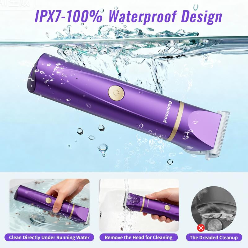 【Geoorood】Dog Clippers Grooming Kit Hair Clipper-Low Noise Paw Trimmer- IPX7 Waterproof - Rechargeable - Cordless Quiet Nail Grinder Shaver for Cats and Other Pets #Tiktokshopjumpstartsale