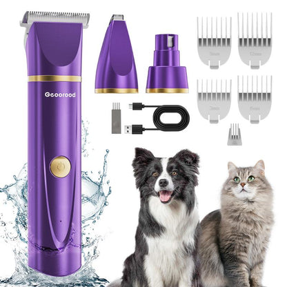 【Geoorood】Dog Clippers Grooming Kit Hair Clipper-Low Noise Paw Trimmer- IPX7 Waterproof - Rechargeable - Cordless Quiet Nail Grinder Shaver for Cats and Other Pets #Tiktokshopjumpstartsale
