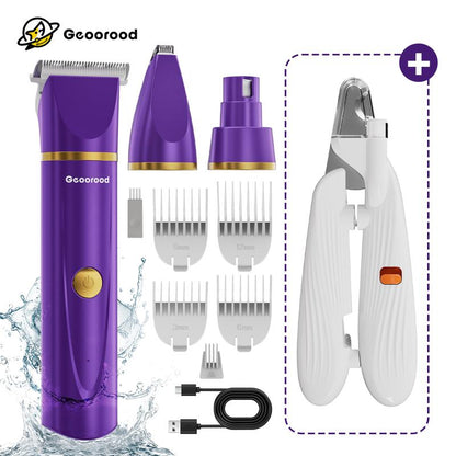 【Geoorood】Dog Clippers Grooming Kit Hair Clipper-Low Noise Paw Trimmer- IPX7 Waterproof - Rechargeable - Cordless Quiet Nail Grinder Shaver for Cats and Other Pets #Tiktokshopjumpstartsale