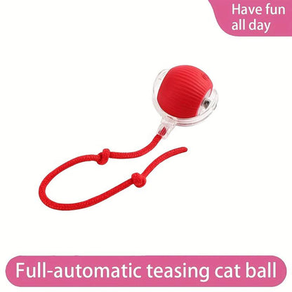 Interactive Cat Toy, Chirp and Motion Activated Cat Rolling Toy, Used for Indoor Cat Red LED Light Ball Rolling Quickly, Can Be Used on the Carpet.