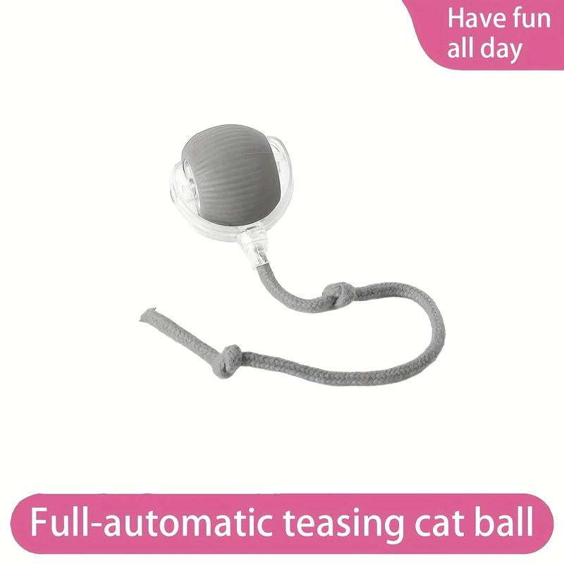 Interactive Cat Toy, Chirp and Motion Activated Cat Rolling Toy, Used for Indoor Cat Red LED Light Ball Rolling Quickly, Can Be Used on the Carpet.