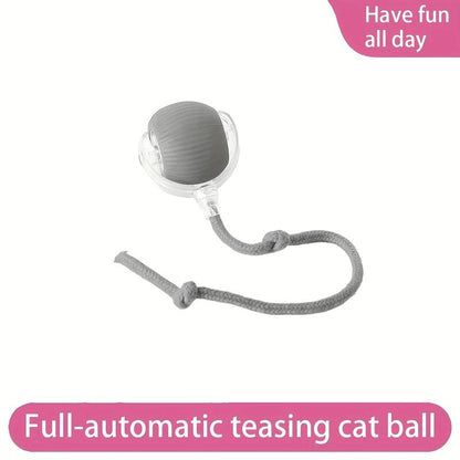 Interactive Cat Toy, Chirp and Motion Activated Cat Rolling Toy, Used for Indoor Cat Red LED Light Ball Rolling Quickly, Can Be Used on the Carpet.